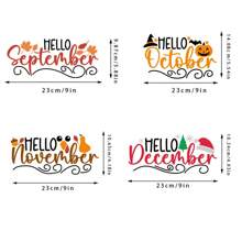 12個月字母熱轉印貼片,燙印貼紙,燙印貼花,適用於女裝、男裝、衣服、背心、t恤