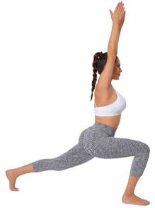 Đen & Trắng Họa tiết Nanh sói Yoga Bộ , Gợi cảm & Quần Yoga , Thể thao Khỏe mạnh Xà cạp - Đen và trắng - Xem 6