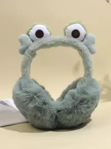 1 Piece Of Children's Frog Plush Autumn And Winter Warm Ear Protection Earmuffs Suitable For Daily Use - Green - View 1