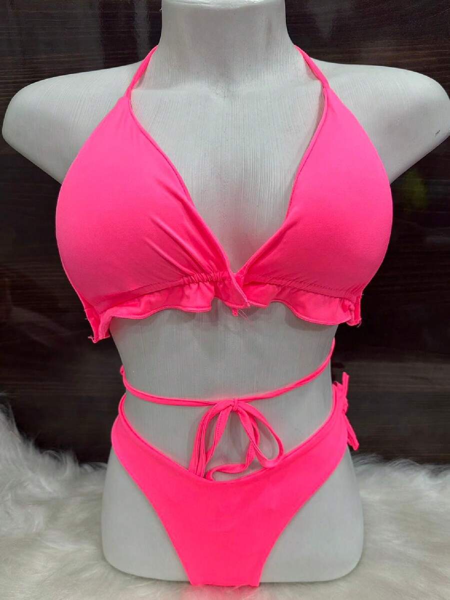 Women Bikini Sets - Màu Hồng  San hô - Xem 1