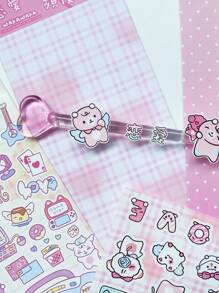 1 組 6 張可愛動物每日計畫貼紙 - 粉色 - 查看 6