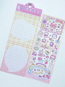 1 組 6 張可愛動物每日計畫貼紙 - 粉色 - 查看 5