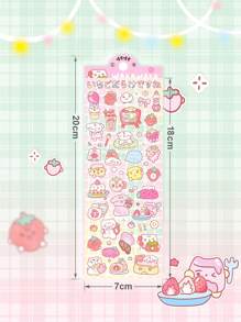 1 組 6 張可愛動物每日計畫貼紙 - 粉色 - 查看 2