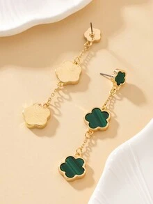 1對甜美復古金屬流蘇雕花款項鍊耳環,時尚珠寶約會禮物