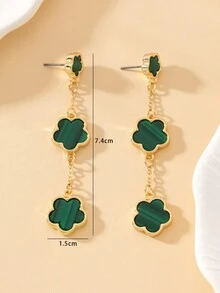 1對甜美復古金屬流蘇雕花款項鍊耳環,時尚珠寶約會禮物