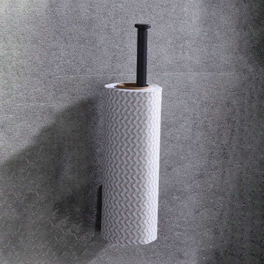 不鏽鋼紙巾架兼保鮮膜放置器,掛牆式,免釘儲物架,適用於浴室和廚房