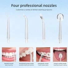 MUBITTU Irrigator Portable Dental Water Flosser 360°ROTARY NOZZLE Water Jet Floss Tooth  Strong Power,Mouth Washing Machine With High frequency motor, Built- in Smart Chip Teeth Cleaner - Pink - View 9