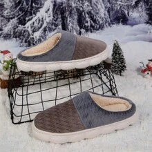 Mùa thu Và Mùa Đông Nhiều màu Dày Sang trọng Trong nhà Giày dép Đối với Cặp đôi , Nhà  Chống trượt Cách âm - Cà phê nâu - Xem 2