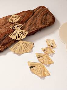 1 đôi Phong cách mới Bạch quả Lá cây Hoa tai , Đúng mốt - Vàng - Xem 2