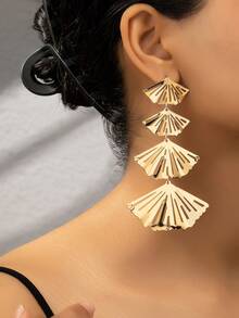 1 đôi Phong cách mới Bạch quả Lá cây Hoa tai , Đúng mốt - Vàng - Xem 1