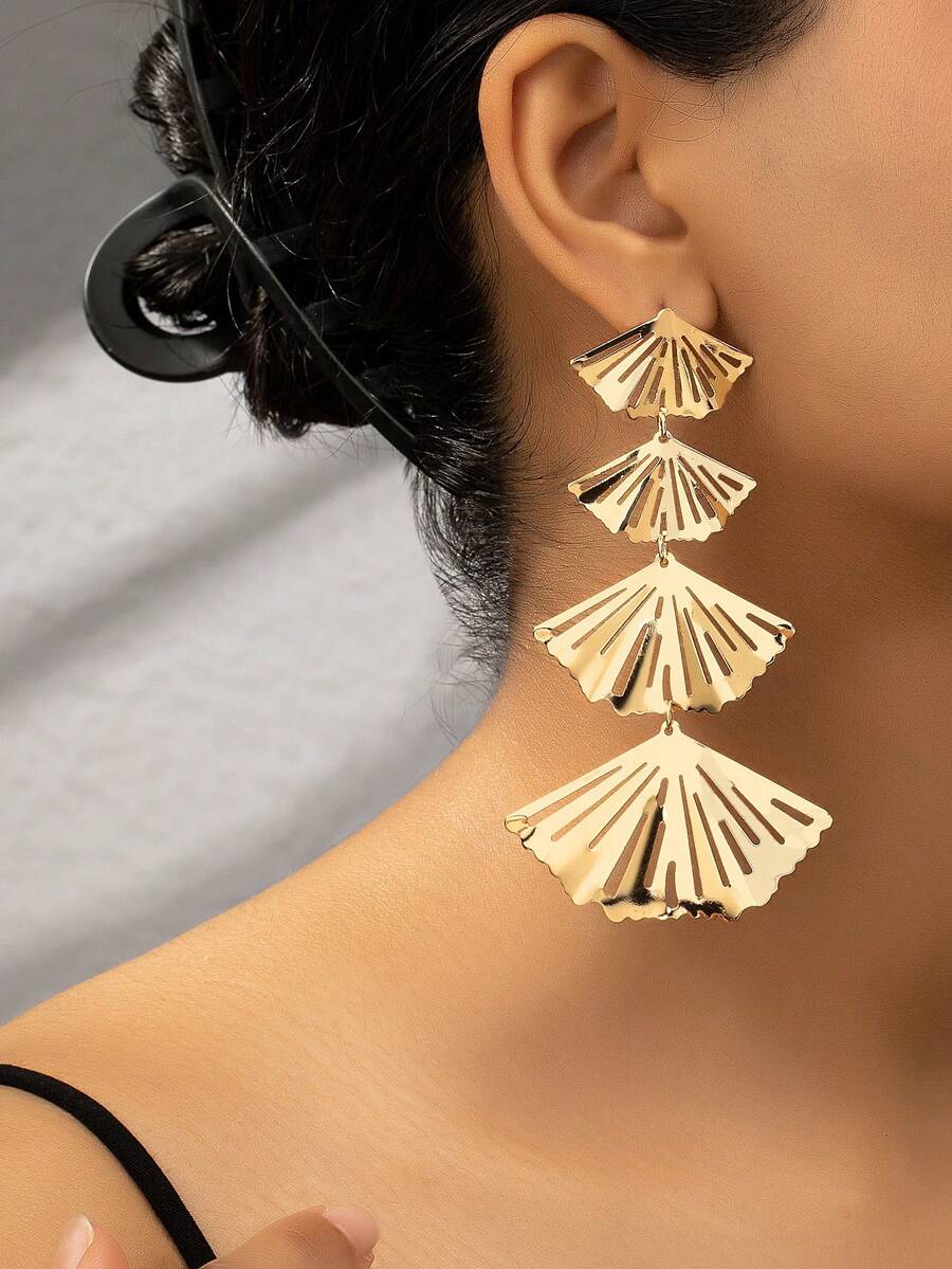 1 đôi Phong cách mới Bạch quả Lá cây Hoa tai , Đúng mốt - Vàng - Xem 1