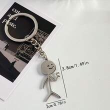 有趣的貼紙老頭鑰匙扣,可愛時尚的鈦鋼書包、汽車鑰匙吊墜、情侶鑰匙扣、珠寶、禮品鑰匙扣