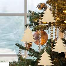 10 件聖誕裝飾木製掛飾 Diy 家居裝飾配件，帶麻繩的木製聖誕樹空白聖誕 DIY 工藝卡裝飾聖誕裝飾品聖誕禮物聖誕裝飾品