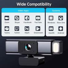 Webcam Gusgu G940 Full Hd 1080p Con Sensor, Micrófono Y Obturador De Privacidad, Webcam Usb Plug And Play Para Escritorio, Pc, Portátil, Conferencia De Video De Transmisión - Gris Oscuro - Ver 6