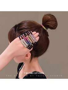 3入組女士超閃耀鑽石設計髮箍,彈性環保耐用髮圈,馬尾扣,女性髮飾,2023新產品