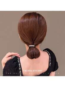 3入組女士超閃耀鑽石設計髮箍,彈性環保耐用髮圈,馬尾扣,女性髮飾,2023新產品