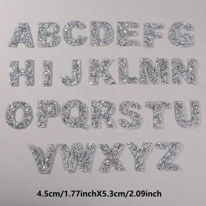 Giyim, Şapka, Ayakkabı ve El Sanatları İçin Parıldayan Yapay Elmaslı Alfabe Çıkartmaları, Sıcak Eriyen Ağ, Ütüleme veya Dikiş İçin Kendin Yap Yama