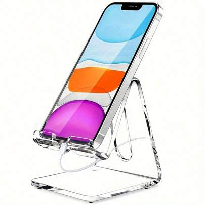 Acrylic mobile phone holder, portable mobile phone holder, transparent desktop mobile phone holder, compatible mobile phone 15 14 13 12 Pro Max Mini 11 Xr 8 Plus SE, Android smart phone, tablet computer, desktop accessories