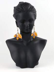 1套/2入流行新奇合金聖誕節耳環,適用於女性聖誕派對