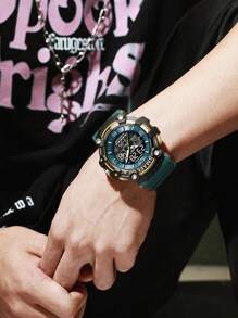 SMAEL 1pc Men's Multi-Functional Outdoor Sports Waterproof Alarm Clock Luminous Watch