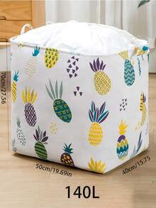 1 Pieza Bolsa De Almacenamiento Plegable Y Con Cordón De Tela De Alta Capacidad Para Ropa, Ropa De Cama, Mudanzas Y Empaquetado - rejilla negra - Ver 8