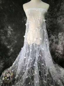 3d刺繡花紋蕾絲布,適用於diy製作服裝和手工藝品 - 彩色 - 查看 2