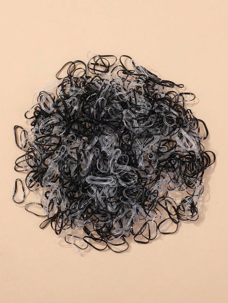 1000pcs Plain Elastic Simple Hair Ties For Kids - Multicolor - View 1