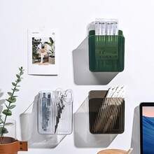 透明pet塑料壁掛收納盒-斜向安裝貯物箱,適用於宿舍、浴室和辦公室-手機架籃 - 多色 - 查看 2