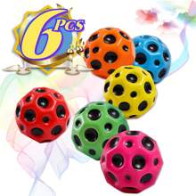 6 Pcs Space Balls Extreme High Bouncing Ball  Pop Bouncing SpaceBall Rubber Bounce Ball - Multicolor - View 2