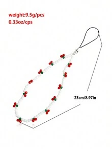 1 chiếc dây đeo điện thoại di động bằng gốm mềm màu tím dành cho nữ, kiểu dáng đơn giản, phù hợp để sử dụng hàng ngày - trắng - Xem 2