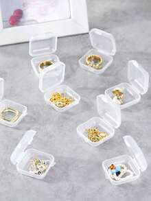 10 cái Chống oxy hóa Nhựa trong suốt Hộp trữ Với Dung lượng lớn Và Chống bụi Nắp Đối với Đồ trang sức , Dây chuyền , Hoa tai - Trong sáng - Xem 3