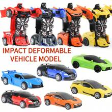 Transformable Robot Car Toy, Crash Inertia Car Robot Model, Automatic Deformation Running Car - Green - View 7