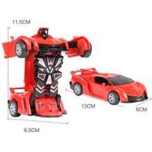Transformable Robot Car Toy, Crash Inertia Car Robot Model, Automatic Deformation Running Car - Green - View 6