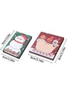 1入組可愛創意聖誕卡通雪人便條紙,聖誕老人自黏便條紙,透明辦公學校用品 - 彩色 - 查看 8