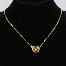 Collares de moda con Colgantes Diferentes Diseños - Corazón en Círculo - Ver 3