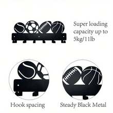 1pc 金屬牆飾籃球、橄欖球、足球、棒球入口鑰匙圈、衣架、創意牆面裝飾圖案、廚房衣架