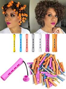 10 Pieces Perm Rods for Long Hair Plastic Perm Curl Rods Cold Wave Rods Hair Curling Roller Hair Styling Hairdressing Tools(White) - White - View 1