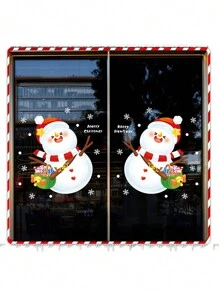 1 miếng dán kính Giáng sinh, miếng dán cửa sổ tĩnh điện để trang trí cửa sổ trưng bày Giáng sinh - trắng - Xem 4