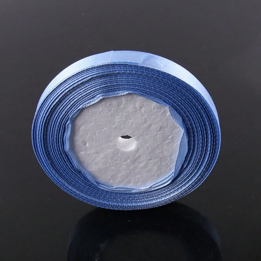 1入組淺藍色0.9cm*25yd緞帶禮品包裝,完美適用於禮品包裝,邀請函,氣球,手工藝品,聚會,婚禮裝飾和花束等