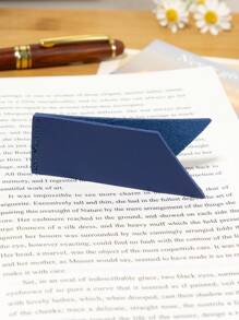 標籤式書籤藍色可愛創意皮革學生書籤,書籍分隔器 - 藍色 - 查看 4