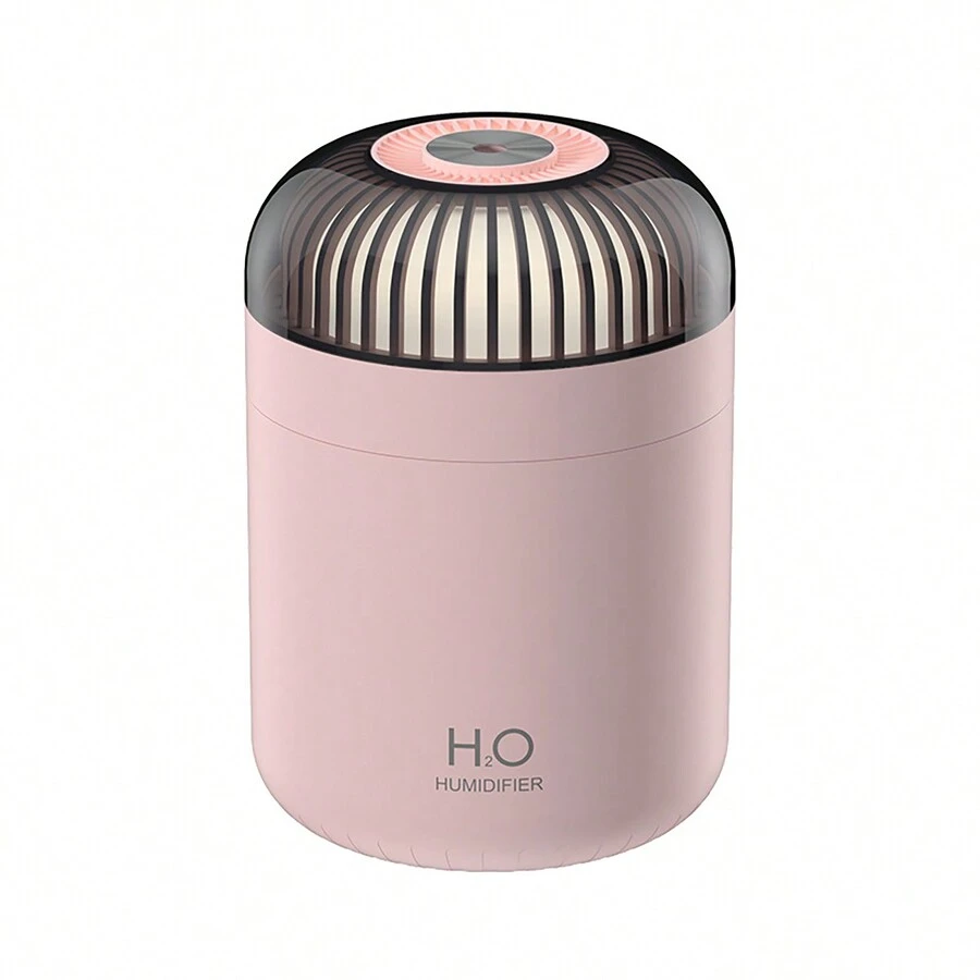 New Led Light Water Humidifier, 500ml Large Capacity Desktop Mist Maker For Home, Office Air Humidifying - Pink - View 1
