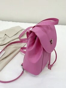 2023夏秋新款女性小復古背包,簡約藝術的萬用通勤日常購物背包 - 粉色 - 查看 8