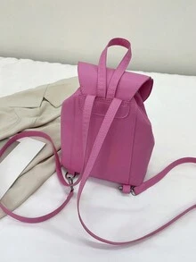 2023夏秋新款女性小復古背包,簡約藝術的萬用通勤日常購物背包 - 粉色 - 查看 9