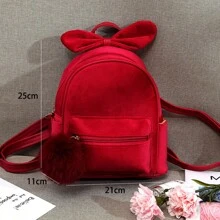 1 件可愛時尚迷你幼兒/幼兒背包,搭配多功能蝴蝶結,適合小女孩作為旅行單肩包攜帶 - 紅色 - 查看 4