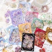 20Pcs Unbounded Flora Series Waterproof Stickers Pack Retro Flower Handbook Scrapbooking Label Diy Diary Phone Journal Planner - Black - View 3