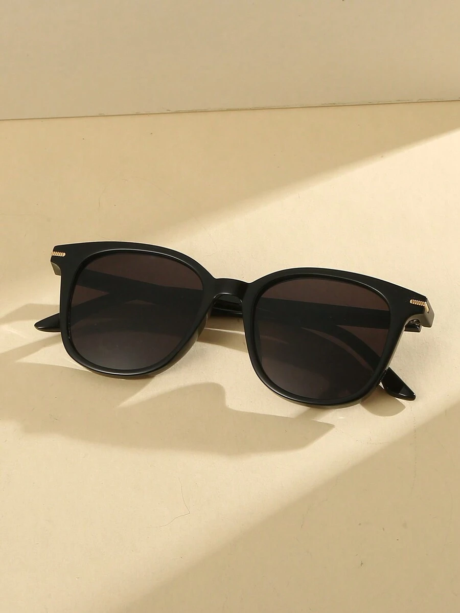 1 件装塑料几何矩形框架时尚眼镜，适合女士、日常佩戴、旅行和度假装饰