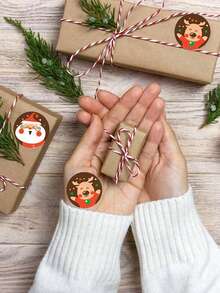 500pcs Christmas Cartoon Stickers - Multicolor - View 3