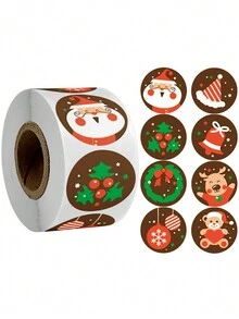 500pcs Christmas Cartoon Stickers - Multicolor - View 1
