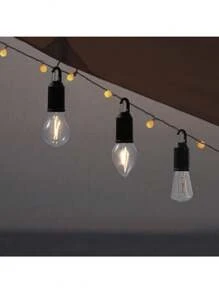 戶外露營燈,采用鎢絲和led燈泡,适用于夜市和街边小摊。高品質戶外露營燈,采用鎢絲和充電式led燈泡,適用於夜市和家庭使用。 - 黑色 - 查看 3