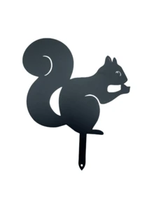 1個戶外鐵藝黑色松鼠花園裝飾品,尺寸為27cm (長) X 21.5cm (寬),並配有3d設計的招牌插入 - 黑色 - 查看 4